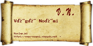 Vágó Noémi névjegykártya